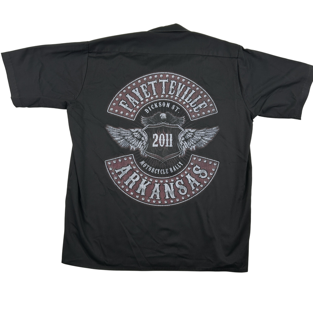 Choppers Button-Up Shirt Mens XL Black Biker Rally Fayetteville 2011 Motorcycle